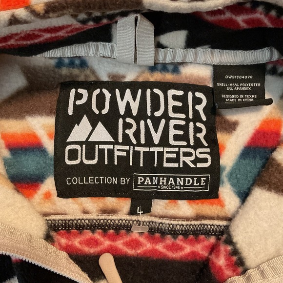 Powder River Outfitters Women L Fleece Quarter Zip Jacket Southwest Aztec Tribal - Picture 3 of 15